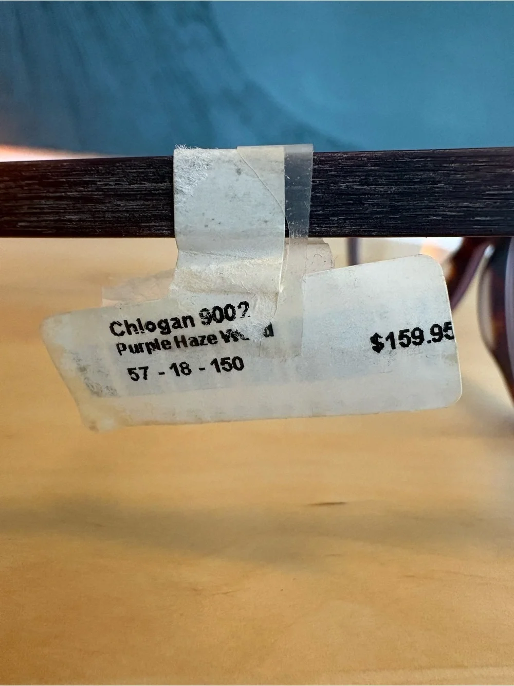 Chlogan Eyewear Round Woodgrain Eyeglasses Purple Brown Haze 9002 57-18-150 NWT